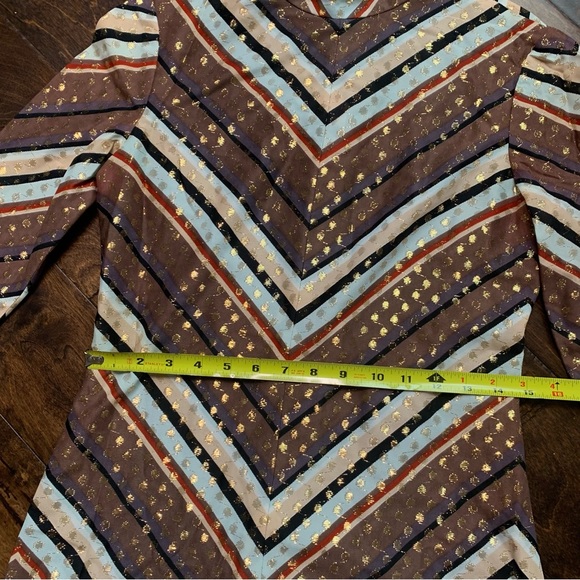 VINTAGE Saks Fifth Avenue High Neck Longsleeve Maxi‎ Dress Size 10 - Picture 4 of 9